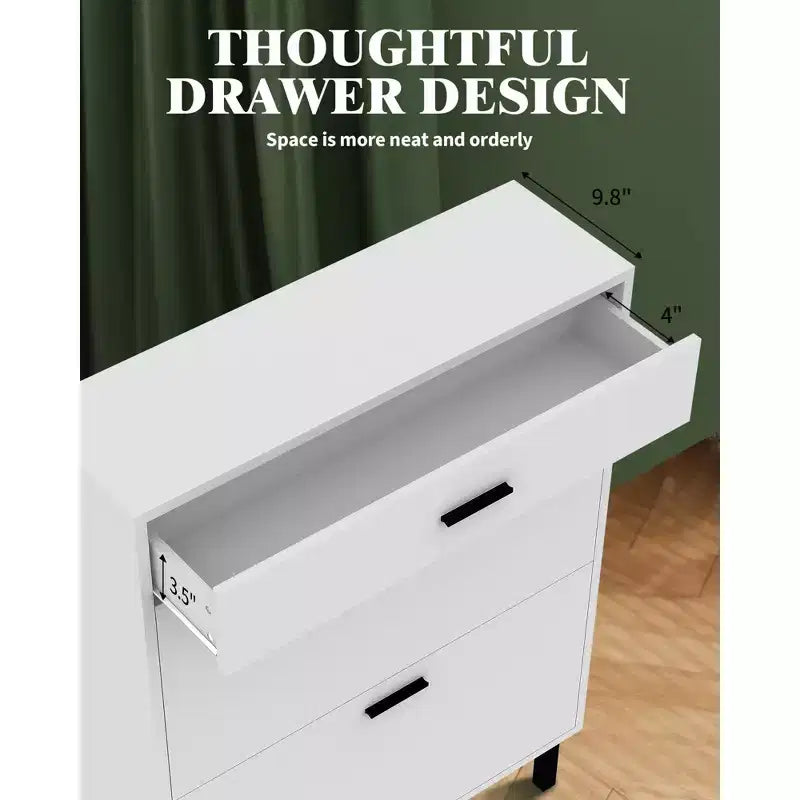 Shoe Storage Cabinet with Dual Flip Drawers, Space-Saving Shoe Organizer for Entryway, Hallway, Hidden Shoe Rack Cupboard, Freestanding Style