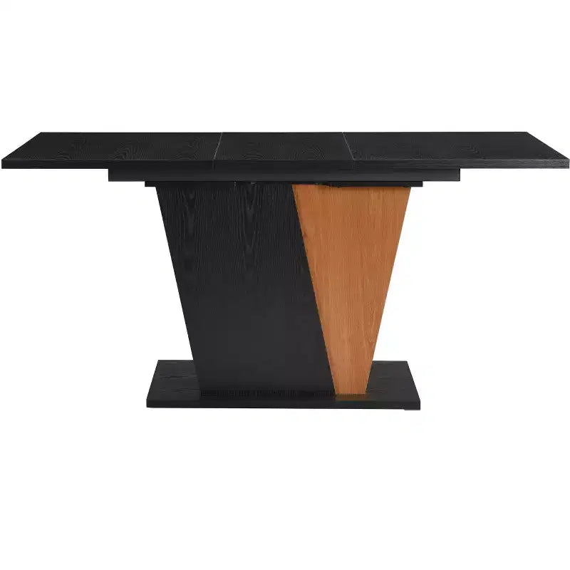 GDFStudio Elin Modern Rectangular Extendable Dining Table with Metal Frame and Wooden Tabletop