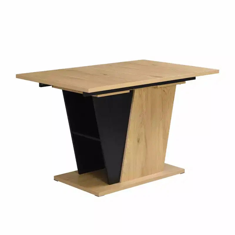 GDFStudio Elin Modern Rectangular Extendable Dining Table with Metal Frame and Wooden Tabletop