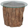 vidaXL Coffee Table Teak Glass 19.7x15.7
