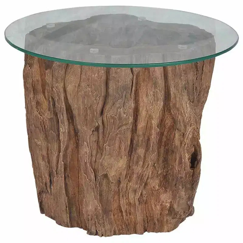 vidaXL Coffee Table Teak Glass 19.7x15.7