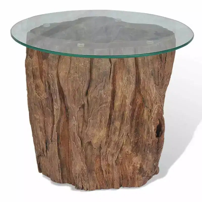 vidaXL Coffee Table Teak Glass 19.7x15.7