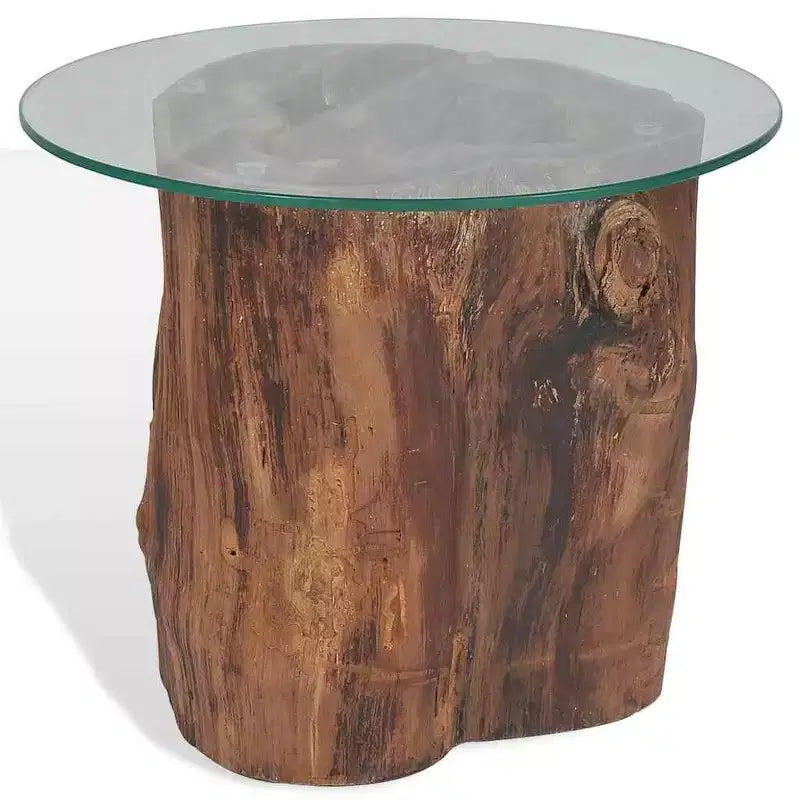 vidaXL Coffee Table Teak Glass 19.7x15.7