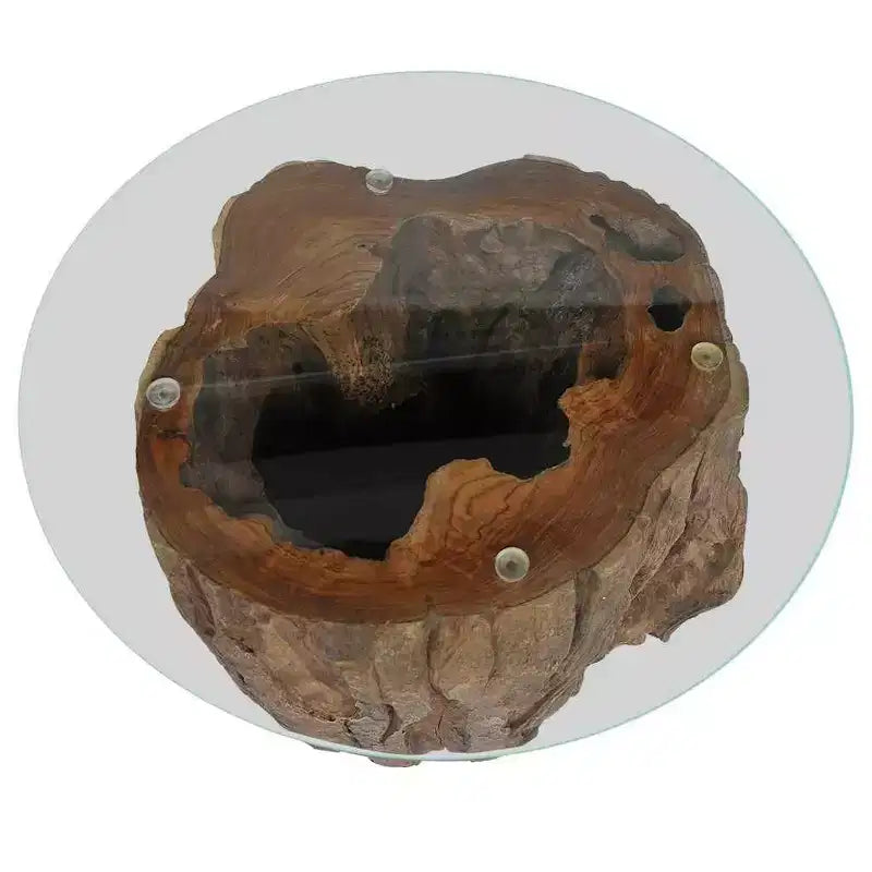 vidaXL Coffee Table Teak Glass 19.7x15.7