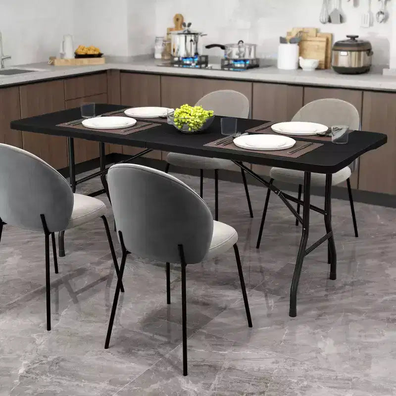 Costway 6 ft Portable Folding Table w/HDPE Tabletop Safe Lock Mechanism Carrying Handle