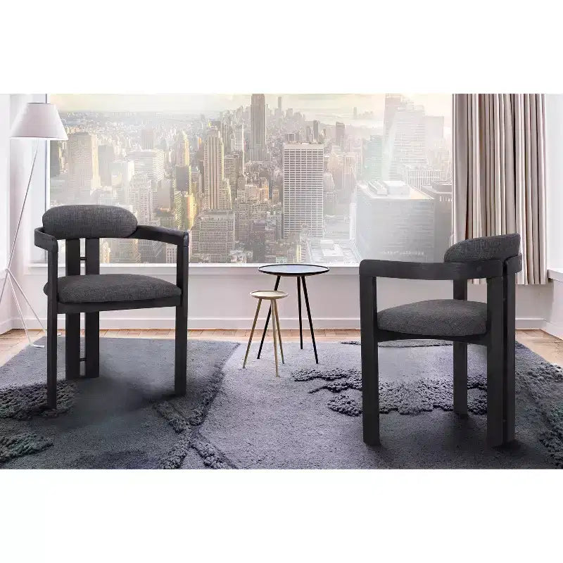 Set of 2 Jazmin Contemporary Dining Chair Black - Armen Living